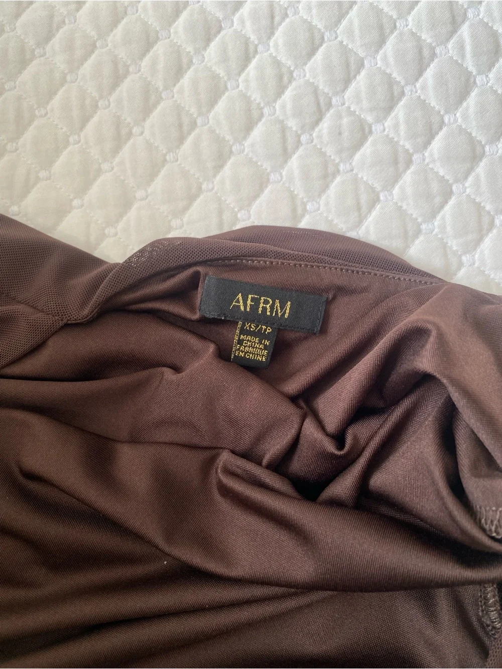 AFRM Brown High-Low Ruffle Maxi Dress - Picture 5 of 8